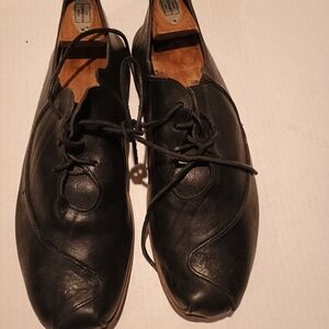 CYDWOQ( Sidewalk) Custom Made In USA Men's Black Leather Shoes 44/10.5